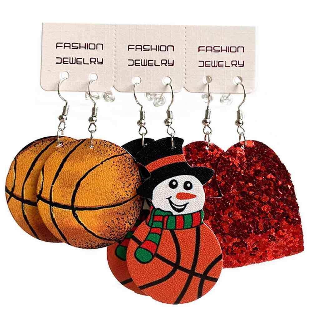 Snowman, Ball, and Heart Earrings Set - Trendsi - Flyclothing LLC