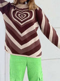 Heart Mock Neck Long Sleeve Sweater - Trendsi - Flyclothing LLC