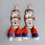 Spider Grandma Tassel Detail Dangle Earrings - Trendsi - Flyclothing LLC