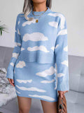 Cloud Sweater and Knit Skirt Set - Trendsi - Flyclothing LLC