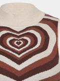 Heart Mock Neck Sweater Vest - Trendsi - Flyclothing LLC