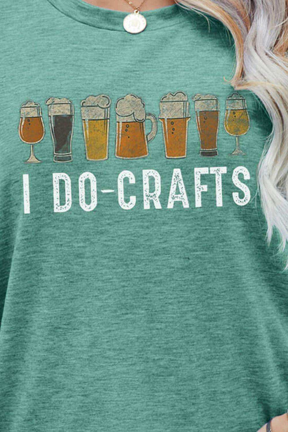 I DO CRAFTS Round Neck T-Shirt - Trendsi - Flyclothing LLC
