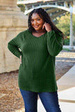 Basic Bae Full Size Ribbed Round Neck Long Sleeve Knit Top - Trendsi - Flyclothing LLC
