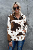Quarter-Zip Long Sleeve Teddy Sweatshirt - Trendsi - Flyclothing LLC