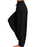 Tied Mid Waist Long Harem Pants - Trendsi - Flyclothing LLC