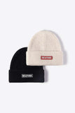 NEWYORK Patch Rib-Knit Cuffed Beanie - Trendsi - Flyclothing LLC