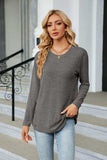 Round Neck Long Sleeve T-Shirt - Trendsi - Flyclothing LLC
