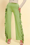Fringe Trim Wide Leg Pants - Trendsi - Flyclothing LLC