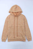 Waffle-Knit Drawstring Kangaroo Pocket Hoodie - Trendsi - Flyclothing LLC