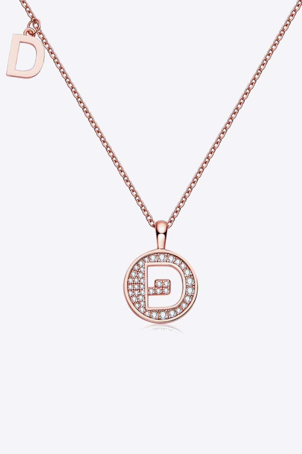 Moissanite A to J Pendant Necklace - Trendsi - Flyclothing LLC