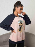 Bear Graphic Raglan Sleeve Sweatshirt - Trendsi - Flyclothing LLC