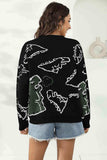 Dinosaur Print Pullover Sweater - Trendsi - Flyclothing LLC
