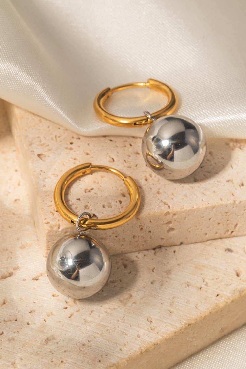 18K Gold-Plated Copper Ball Drop Earrings - Trendsi - Flyclothing LLC