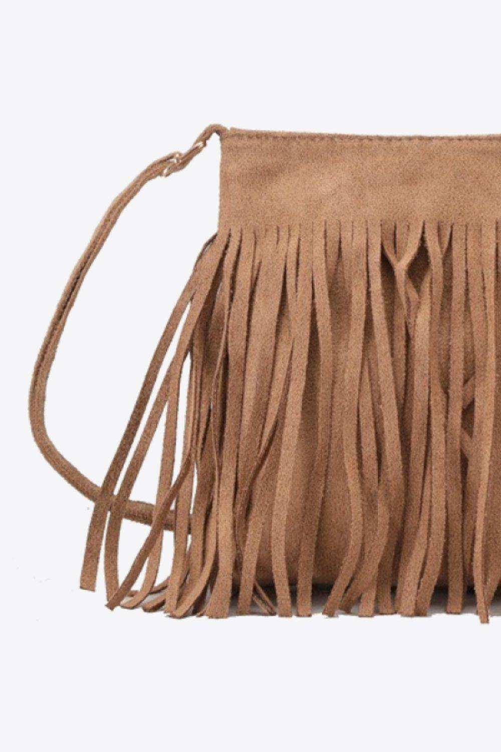 PU Leather Crossbody Bag with Fringe - Trendsi - Flyclothing LLC