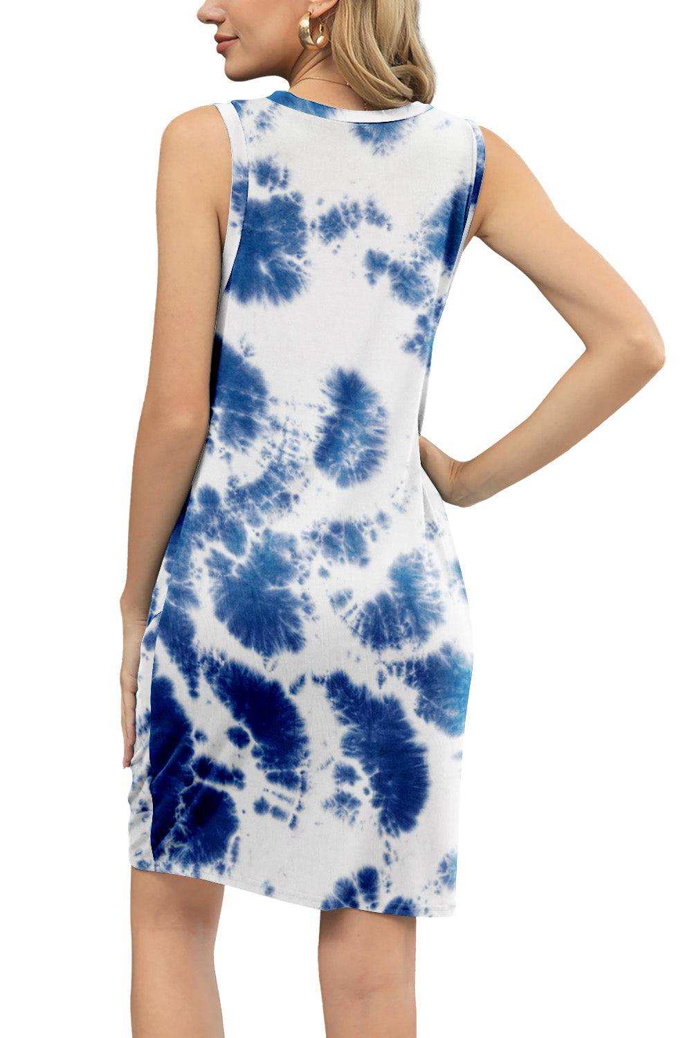 Tie-Dye Twisted Round Neck Sleeveless Dress - Trendsi - Flyclothing LLC