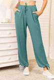 Basic Bae Full Size Soft Rayon Drawstring Waist Pants with Pockets - Trendsi - Flyclothing LLC