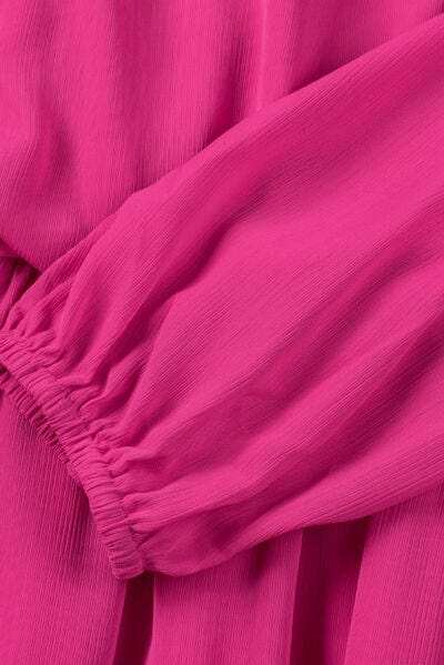 Frill Tie Neck Balloon Sleeve Dress - Trendsi - Flyclothing LLC