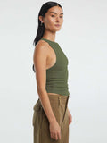 Halter Neck Ribbed Cropped Top - Trendsi - Flyclothing LLC