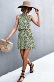 Floral Tied Sleeveless Mini Dress - Trendsi - Flyclothing LLC