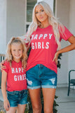 Girls Letter Graphic Short Sleeve T-Shirt - Trendsi - Flyclothing LLC