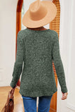 Eyelet Ribbed Round Neck Long Sleeve T-Shirt - Trendsi - Flyclothing LLC