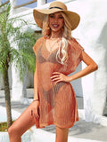 Side Slit Plunge Openwork Cover-Up - Trendsi - Flyclothing LLC