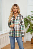 Collared Plaid Shacket - Trendsi - Flyclothing LLC