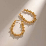 Gold-Plated Stainless Steel Hoop Earrings - Trendsi - Flyclothing LLC