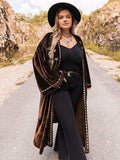 Plus Size Embroidery Open Front Long Sleeve Cardigan - Trendsi - Flyclothing LLC