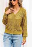 Openwork V-Neck Cardigan - Trendsi - Flyclothing LLC