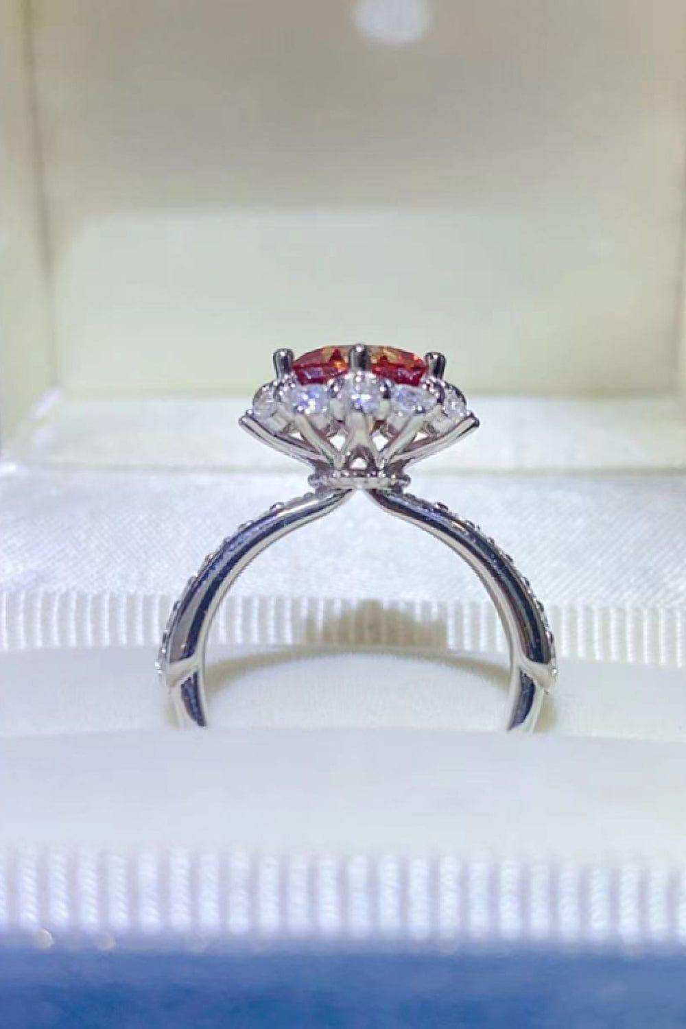 2 Carat Moissanite 925 Sterling Silver Halo Ring - Trendsi - Flyclothing LLC