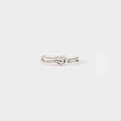 925 Sterling Silver Double-Layered Knot Ring - Trendsi - Flyclothing LLC