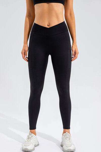 High Waist Active Leggings with Pockets - Trendsi - Flyclothing LLC