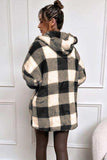 Double Take Full Size Plaid Long Sleeve Hooded Coat - Trendsi - Flyclothing LLC
