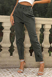 High Waist Cropped Pants - Trendsi - Flyclothing LLC