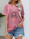 Easter Bunny Graphic Round Neck T-Shirt - Trendsi - Flyclothing LLC