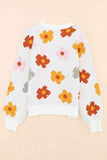 Floral Round Neck Sweater - Trendsi - Flyclothing LLC