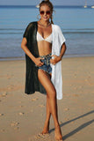 Two-Tone Side Slit Open Front Cover Up - Trendsi - Flyclothing LLC
