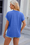 V-Neck Short Sleeve T-Shirt - Trendsi - Flyclothing LLC