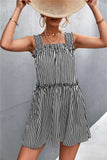 Striped Frill Trim Square Neck Dress - Trendsi - Flyclothing LLC