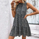 Leopard Print Sleeveless Mini Dress - Trendsi - Flyclothing LLC