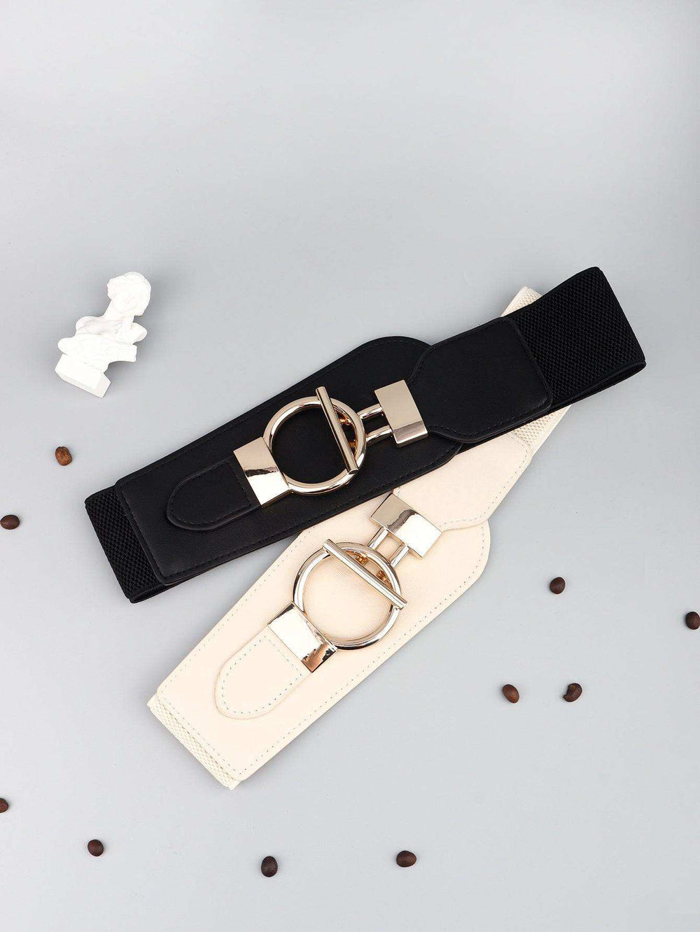 PU Elastic Wide Belt with Alloy Buckle - Trendsi - Flyclothing LLC