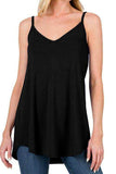 Full Size Spaghetti Strap V-Neck Flowy Tunic Cami - Trendsi - Flyclothing LLC