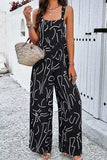 Printed Wide Strap Jumpsuit with Pockets - Trendsi - Flyclothing LLC