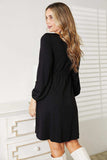 Double Take Scoop Neck Empire Waist Long Sleeve Dress - Trendsi - Flyclothing LLC