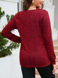 Texture Round Neck Long Sleeve Knit Top - Trendsi - Flyclothing LLC