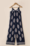 Printed V-Neck Sleeveless Jumpsuit - Trendsi - Flyclothing LLC