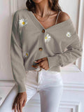 Floral Button Up Cardigan - Trendsi - Flyclothing LLC