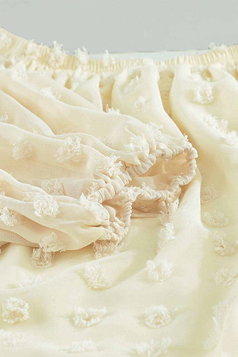 Swiss Dot Off-Shoulder Long Sleeve Blouse - Trendsi - Flyclothing LLC