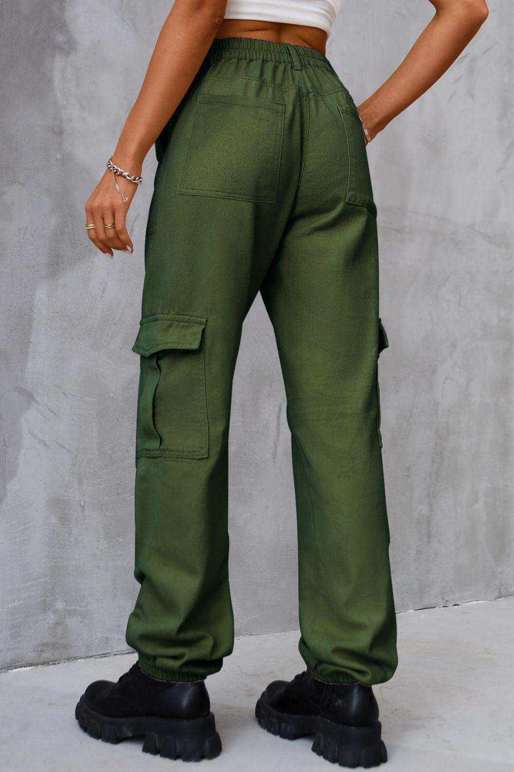Buttoned High Waist Jeans with Pockets - Trendsi - Flyclothing LLC